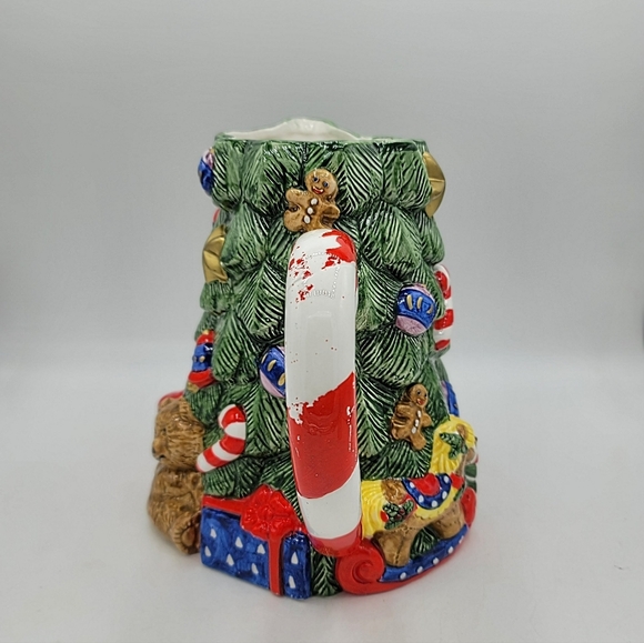 1995 Christmas Tree Pitcher Ceramic Holiday Jug Celebrate the Season w Box Vtg - Picture 5 of 10